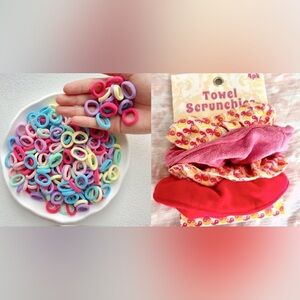 Hair Ties and Towel Hair Scrunchies Set